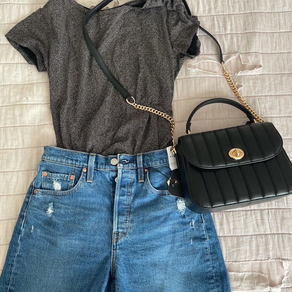 H&M animal print black and white basic shirt